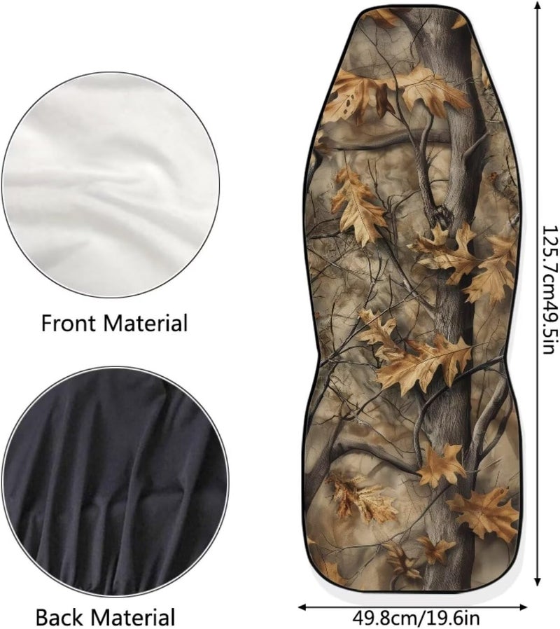 Howilath 2 Piece Car Front Seat Covers Set Anti-Slip Camo Oak Hunting Wood Auto Seats Protector Interior Accessories Fit SUV Sedan Truck - Image 5